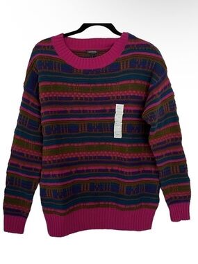 Wild Fable Pink Blue Stripe Multicolor Sweater NWT Small